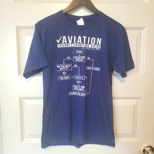 3/$15 Navy blue aviation pilot graphic tee flow chart